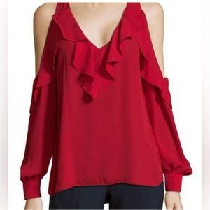 Parker Cold Shoulder Ruffle Blouse NWT